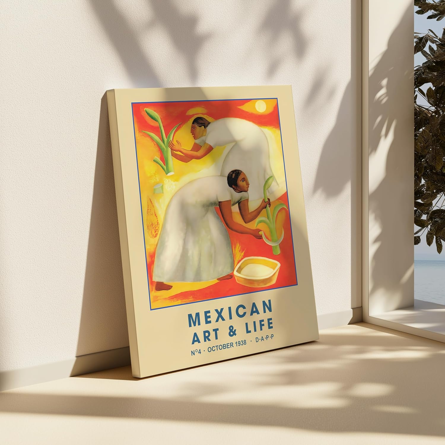 Poster Master Vintage Mexico Canvas - Retro Mexican Art and Life Print - Mexican Cultural Art - Gift for Her, Women - Traditional Wall Decor for Office, Living Room - 8x10 STRETCHED Canvas