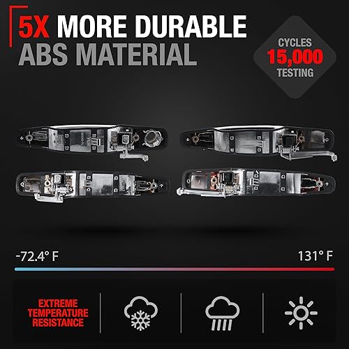 Miniatura 3 de Manija exterior cromada para puerta, 4 piezas, para conductor y pasajero delantero y trasero, compatible con Cadillac Escalade Chevy Avalanche