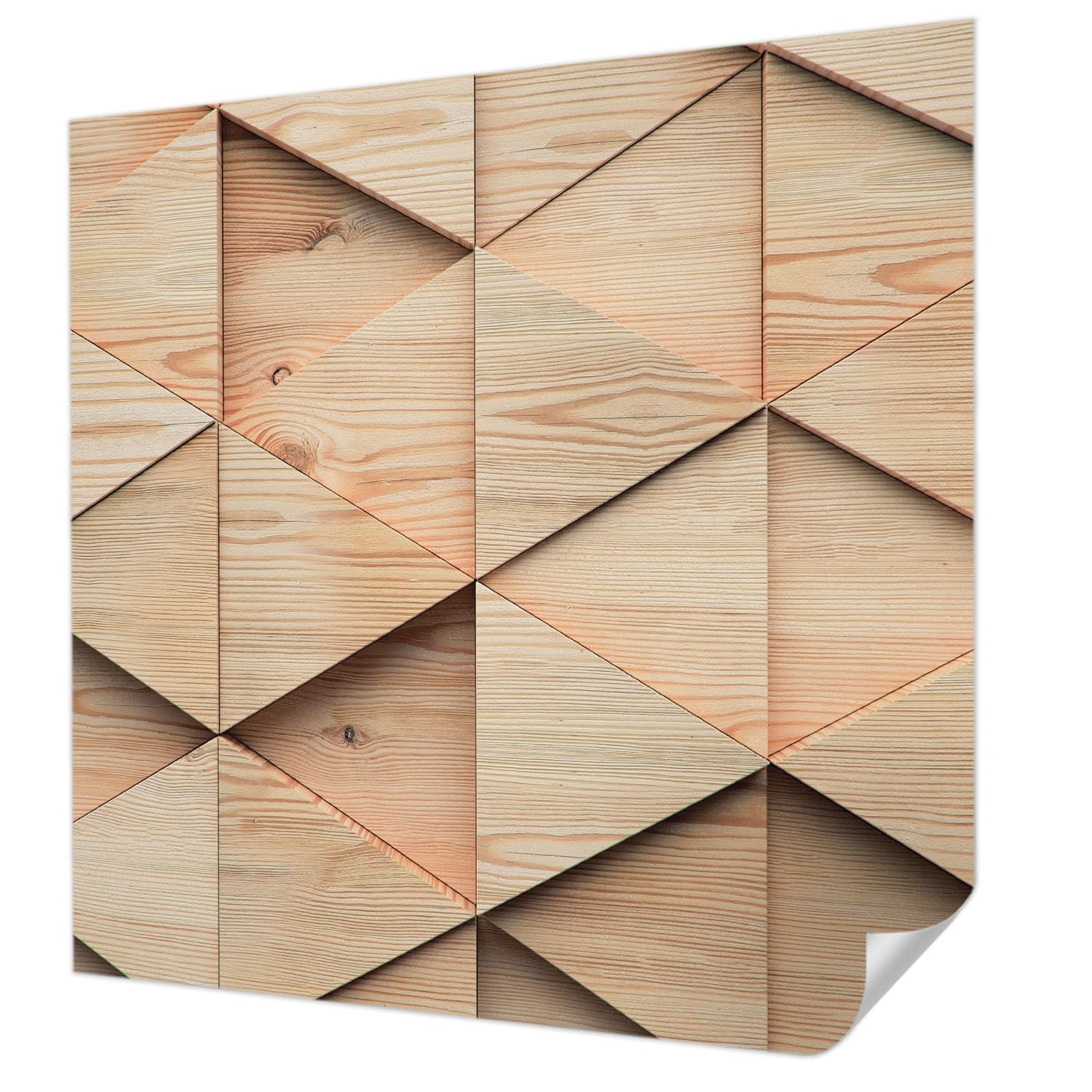 Papier peint adhésif mosaïque bois pour créer une chambre cocooning Tulup