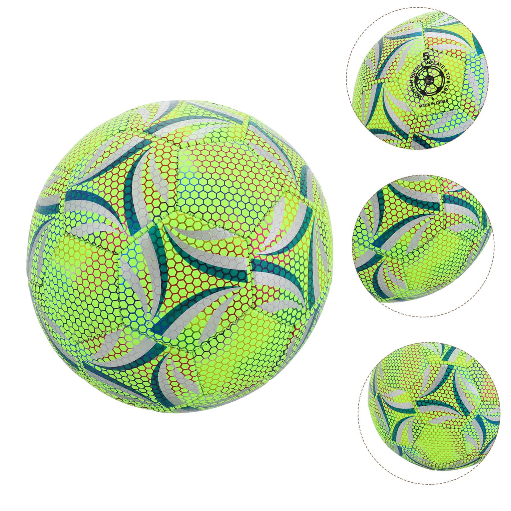 Anneome Balón de Fútbol Estándar para Adolescentes y Adultos Resistente y Seguro Diseño Fluorescente Que la Oscuridad para Entrenamiento Nocturno y Divertidos