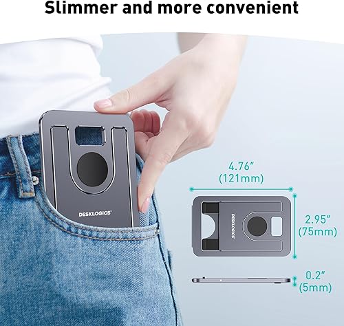 Miniatura 2 de Soporte de teléfono portátil para escritorio, soporte ajustable de aluminio para teléfono celular, base plegable para teléfono celular compatible