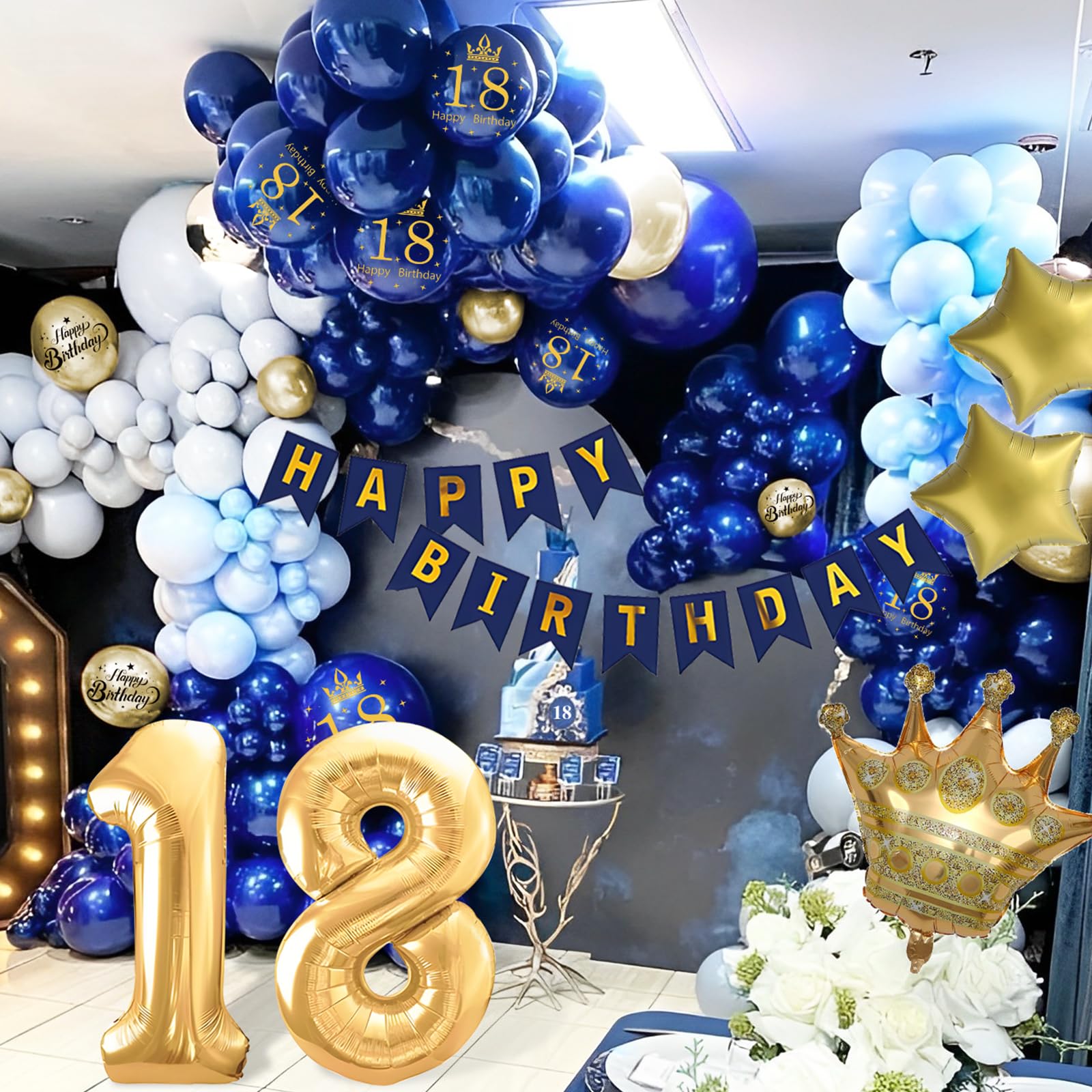 ANOMM 18 Ans Bannière D'anniversaire, Décorations de Fête D ANOMM 18 Ans Bannière D'anniversaire, Décorations de Fête D