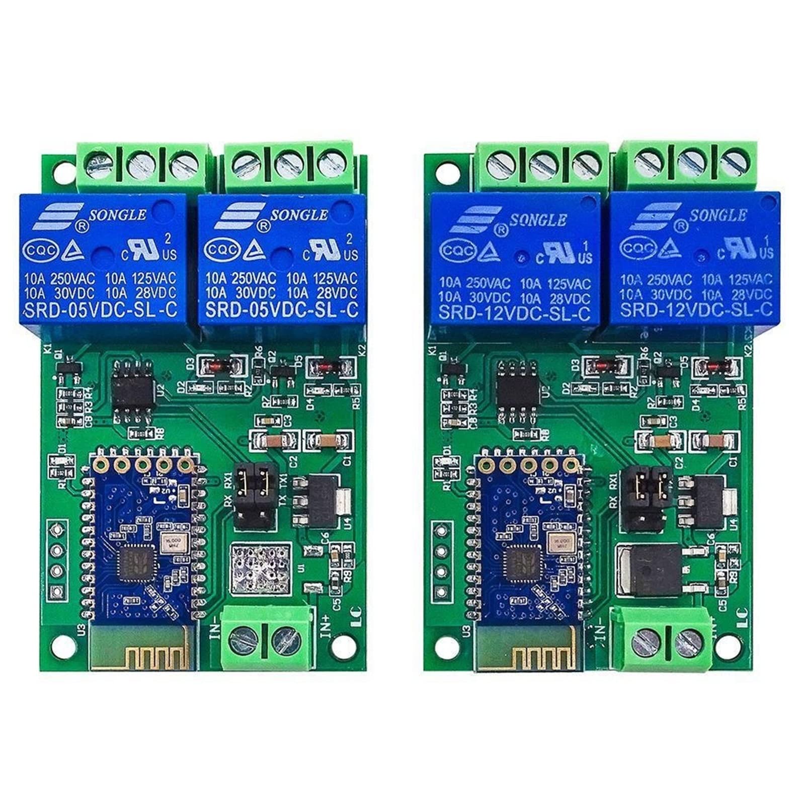 AERBNYEQP 5V / 12V 2 Channel Bluetooth Relay IOT Smart Home Phone app Remote Control Switch