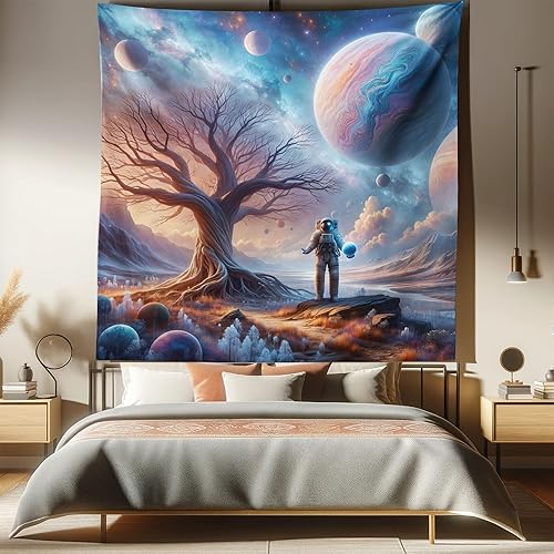 Miniatura 459 de Ambesonne Tapiz gótico, patio con hiedra encantada en la puerta antigua al bosque, colgante de pared ancho para dormitorio, sala de estar, 2-Verde