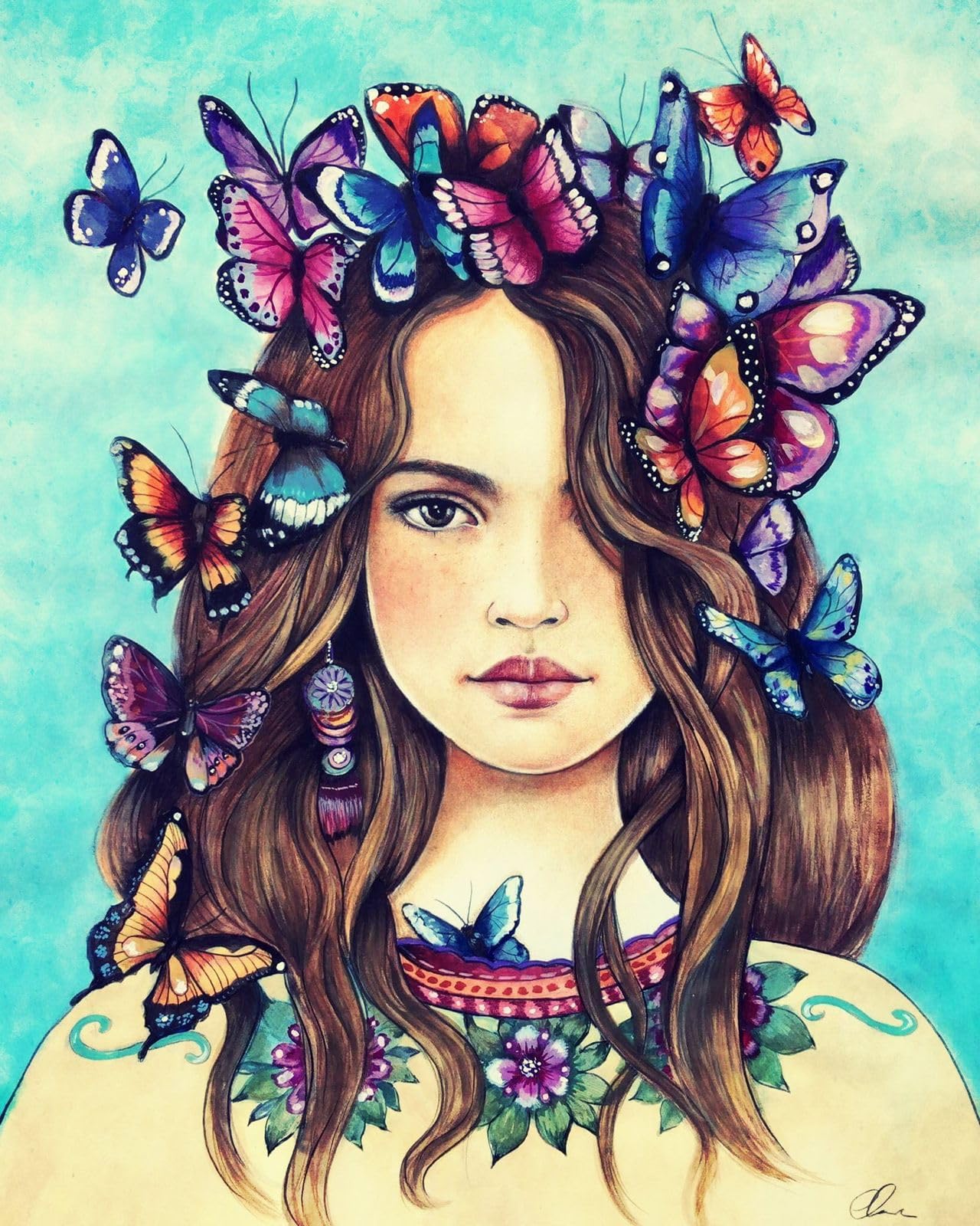 FunBlast 5D Diamond Painting Kit, 12x16inch Diamond Painting Kit for Adults & Kids, Suitable for Home Leisure and Wall Decoration, Gift for Kids and Adults (Girl with Butterfly)-picture-26