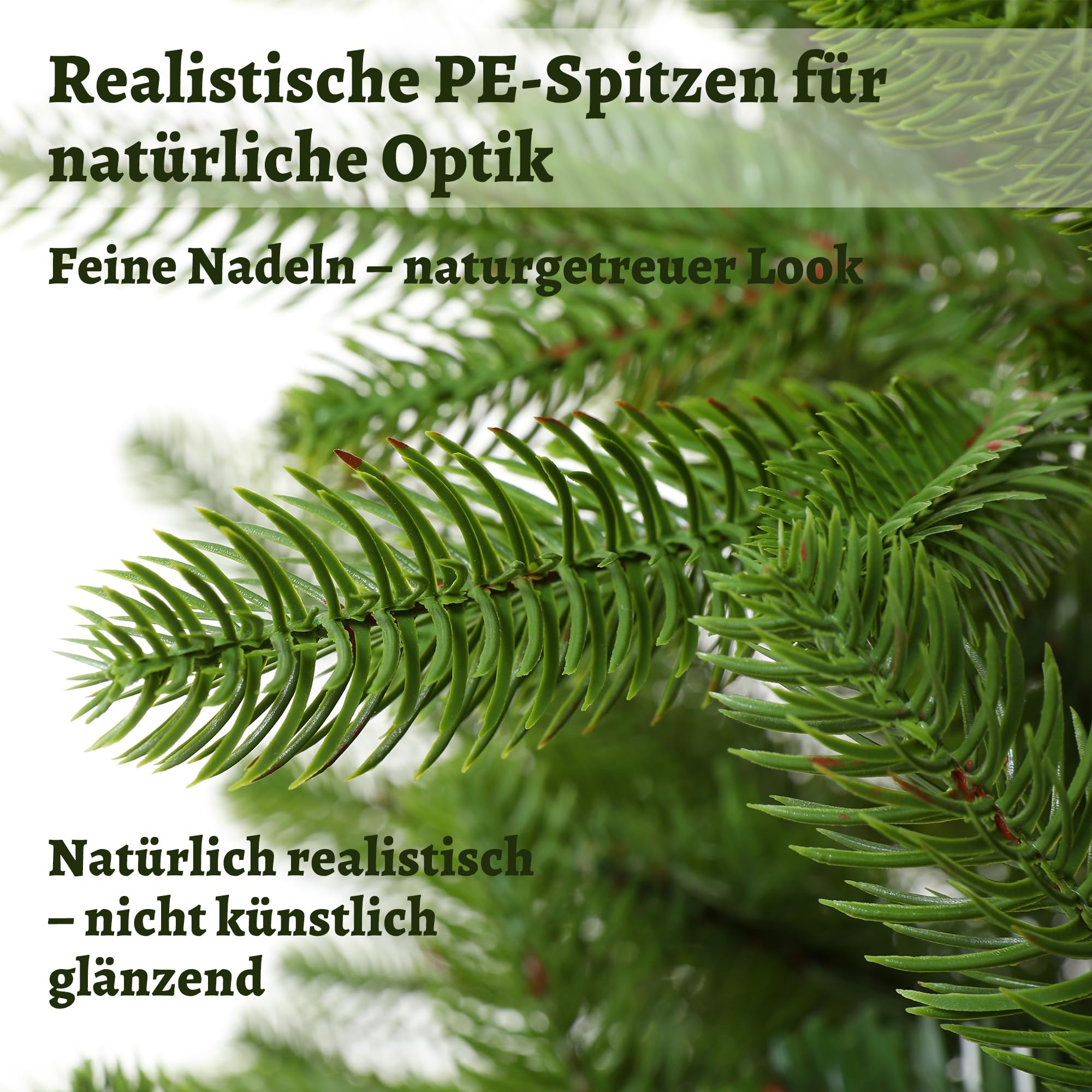 EVGN Künstlicher Weihnachtsbaum 180 cm – Nordmanntanne Optik – Dicht & naturgetreu – Premium PE+PVC Zweige mit stabilem Metallständer – Einfacher Aufbau & wiederverwendbar.