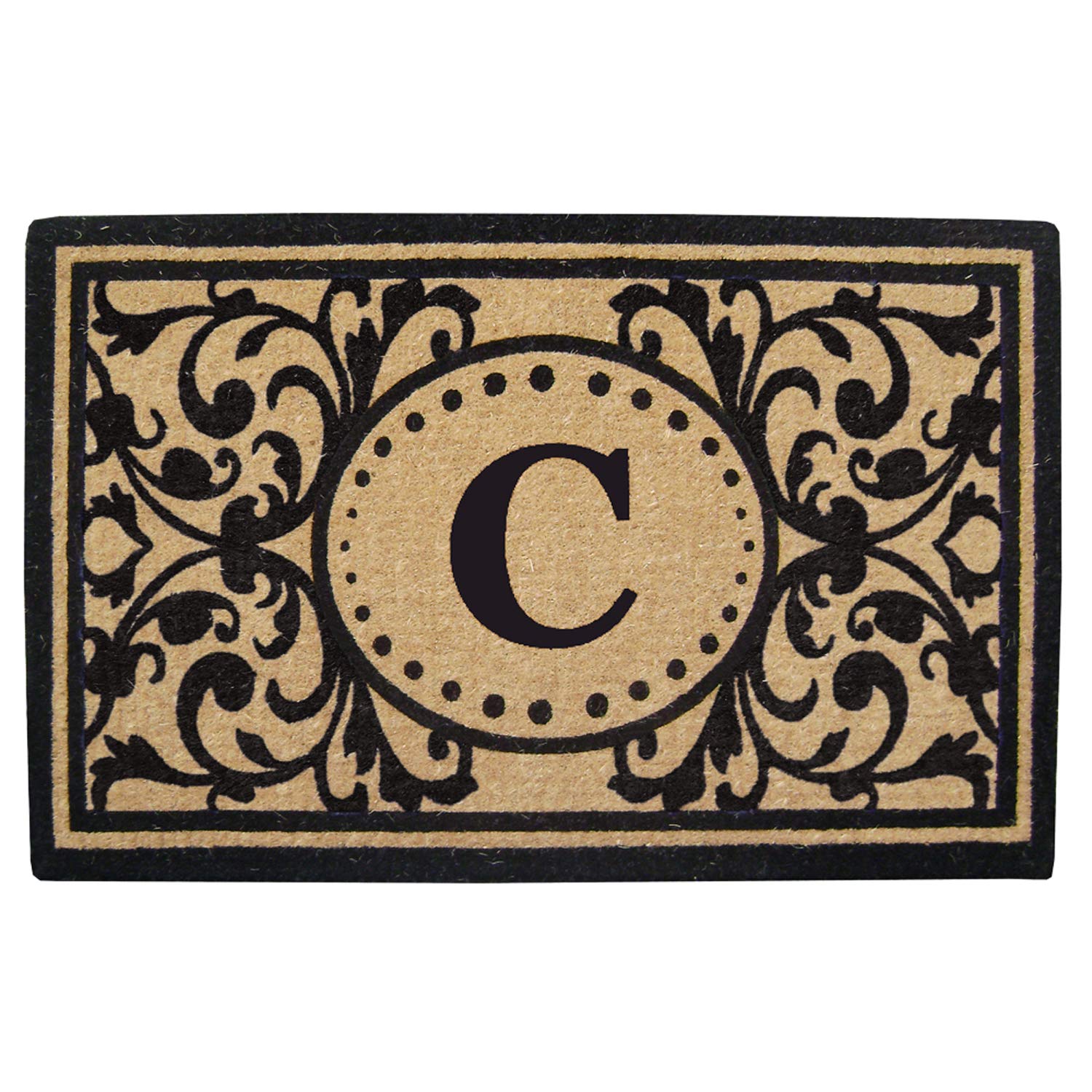 Nedia HomeHeavy Duty 30" x 48" Coco Mat Heritage, Monogrammed C