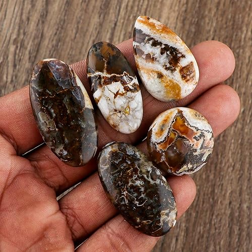 Miniatura 9 de Natural Moss Agate Gemstones Wholesale Cabochons Lot, Jewelry Making Loose Gemstone, Polished Gems, DIY, Wire Wrapping, Reiki, Healing Bulk Gemstone