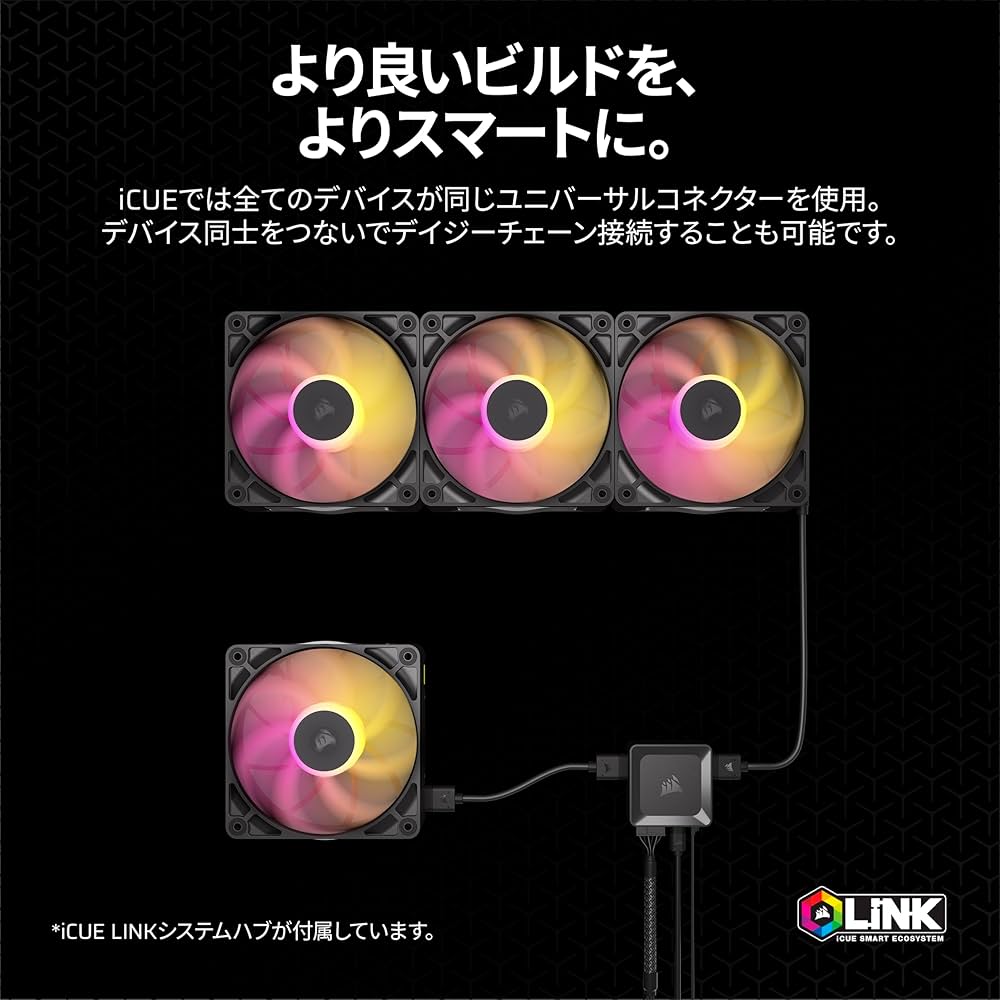 CORSAIR iCUE LINK RX120 MAX RGB スターターキット Amazon | CORSAIR iCUE LINK RX120 MAX RGB スターターキット