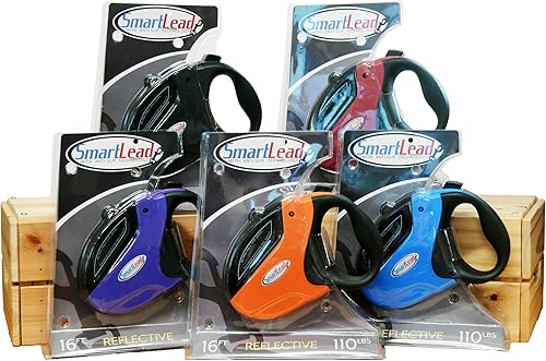 Miniatura 3 de SmartLead Correa de nailon para perro retráctil, reflectante, resistente de 16 pies, sin enredos, tecnología de freno antideslizante, mango de fácil