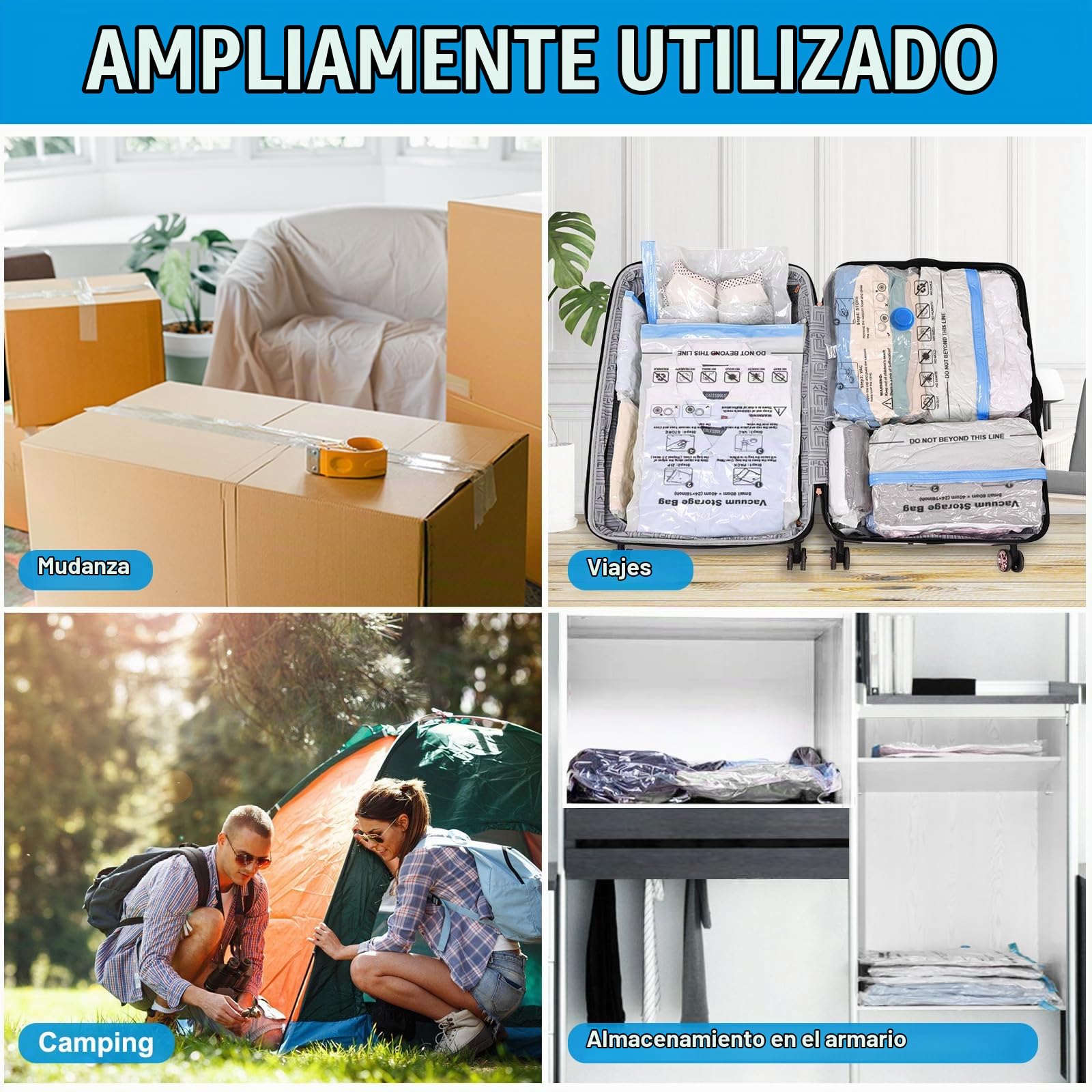 BoxLegend 25 Piezas Bolsas Vacio Ropa, Bolsa de Vacio Para Ropa 2 Jumbo + 3 Extra Grandes + 7 Grandes + 7 Medianas + 6 Pequeñas Perfectas Para Viajes Cama Almohadas Mantas Sábanas Edredones
