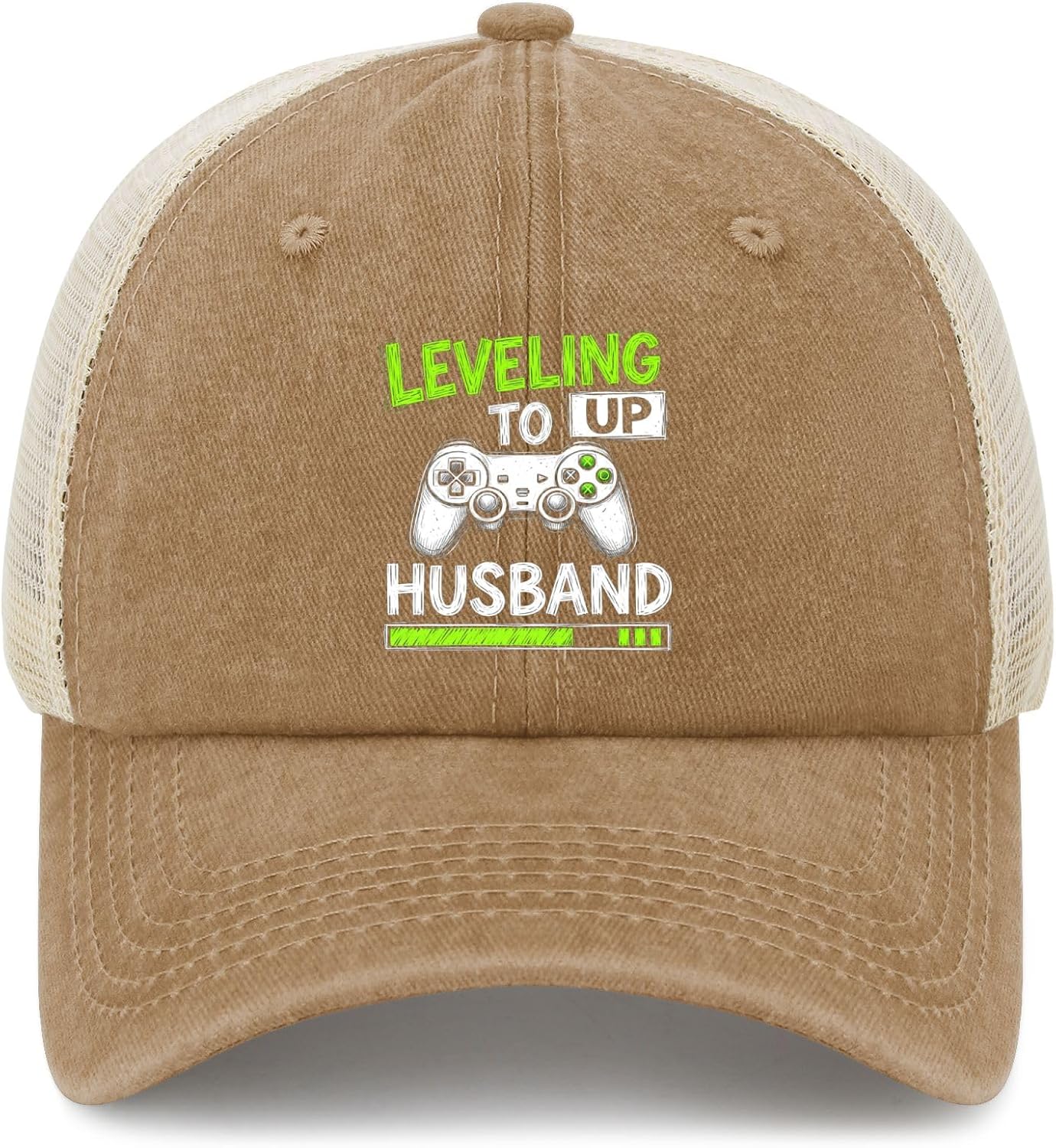 Leveling UP to Husband Fitted Hats Mens Cute Golf Trucker Caps