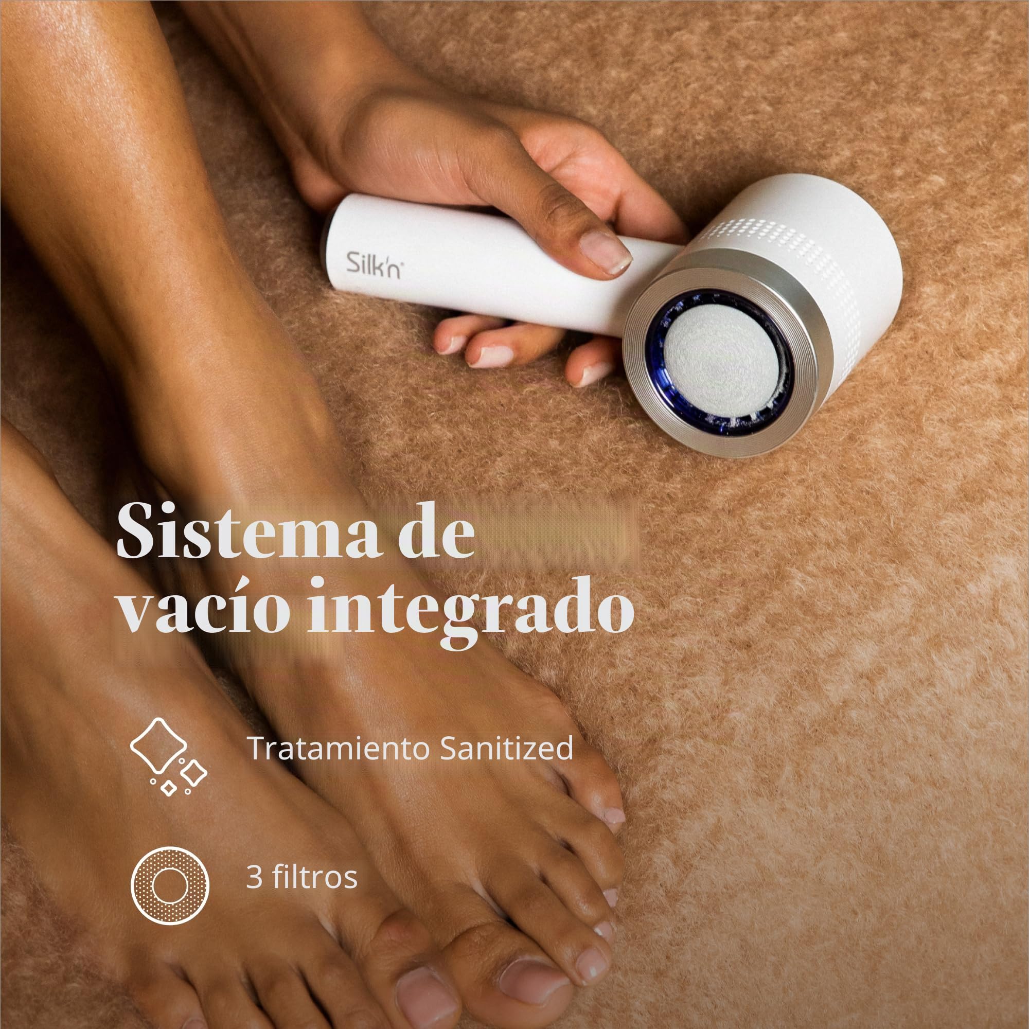 Silk'n VacuPedi – Eliminador de callos eléctrico – Eliminador de callos con sistema de vacío – Set de pedicura – Recargable – Plata – USB-C
