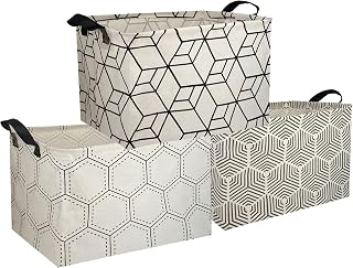 3 Pack Rectangular Fabric Storage Basket Collapsible Storage Bin Storage Box, Toy Organizer with Handles for Home,Office,Clothes,Toy,Gift Basket(3 Boys Basket)