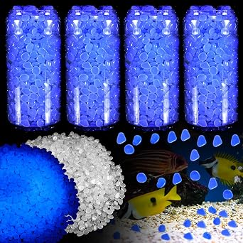 Sasylvia 12000 Pcs Glow in the Dark Pebbles Outdoor Aquarium, White