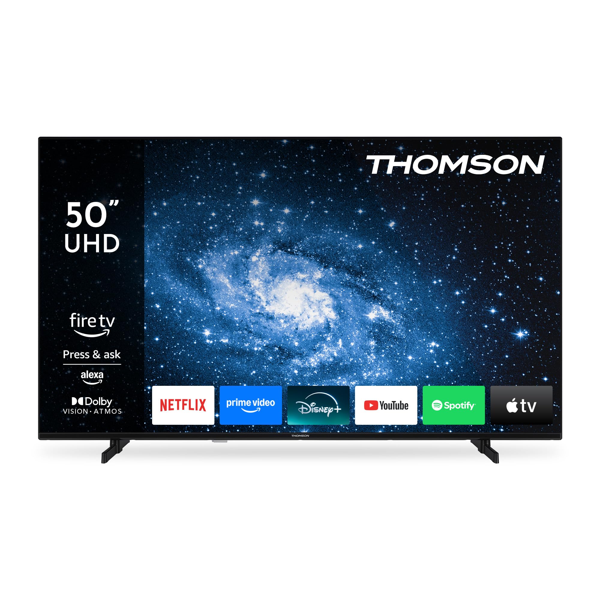 Thomson 50 Pollici (126 cm) 4K UHD LED Smart TV con Fire TV, Controllo vocale Alexa, AirPlay, Wi-Fi, Triplo sintonizzatore(cavo/satellite/antenna), Bluetooth 5.0, HDMI, USB, AV IN, CI+, 50UF4S35