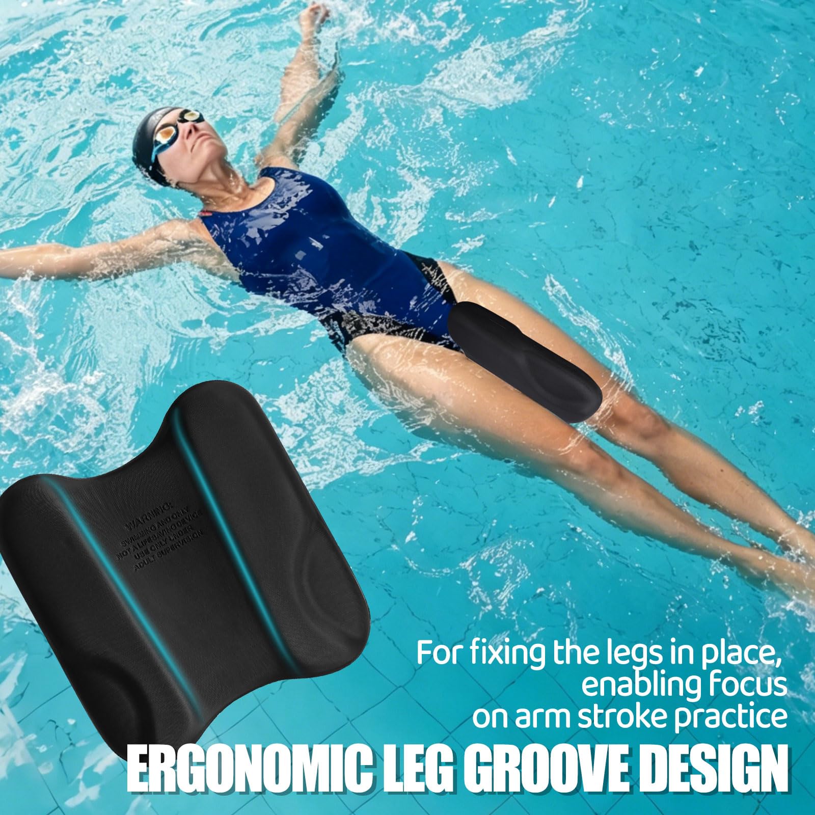 Pull Kick Schwimmbrett für Kinder & Erwachsene, Pullkick Schwimmhilfe Pullbuoy Schwimmen Zubehör zur Optimierung der Wasserlage und Technik beim Schwimmtraining