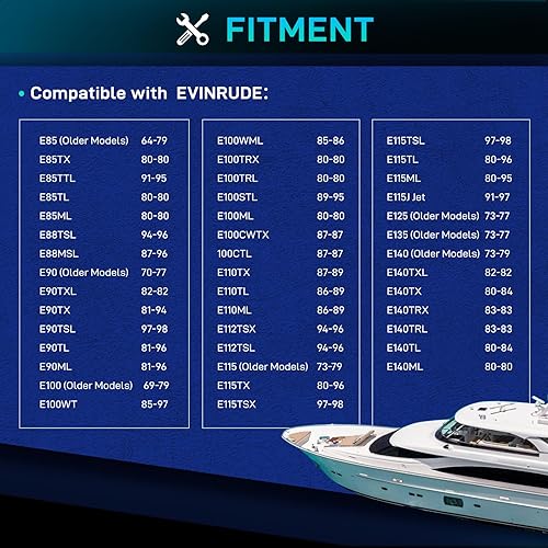 Miniatura 3 de Reemplazo de arranque marino 80HP-140HP para Evinrude E100 110 112 115 125 135 140 E85 88 90 Johnson 100 110 112 115 125 135 140 85 88 90 1969 1994