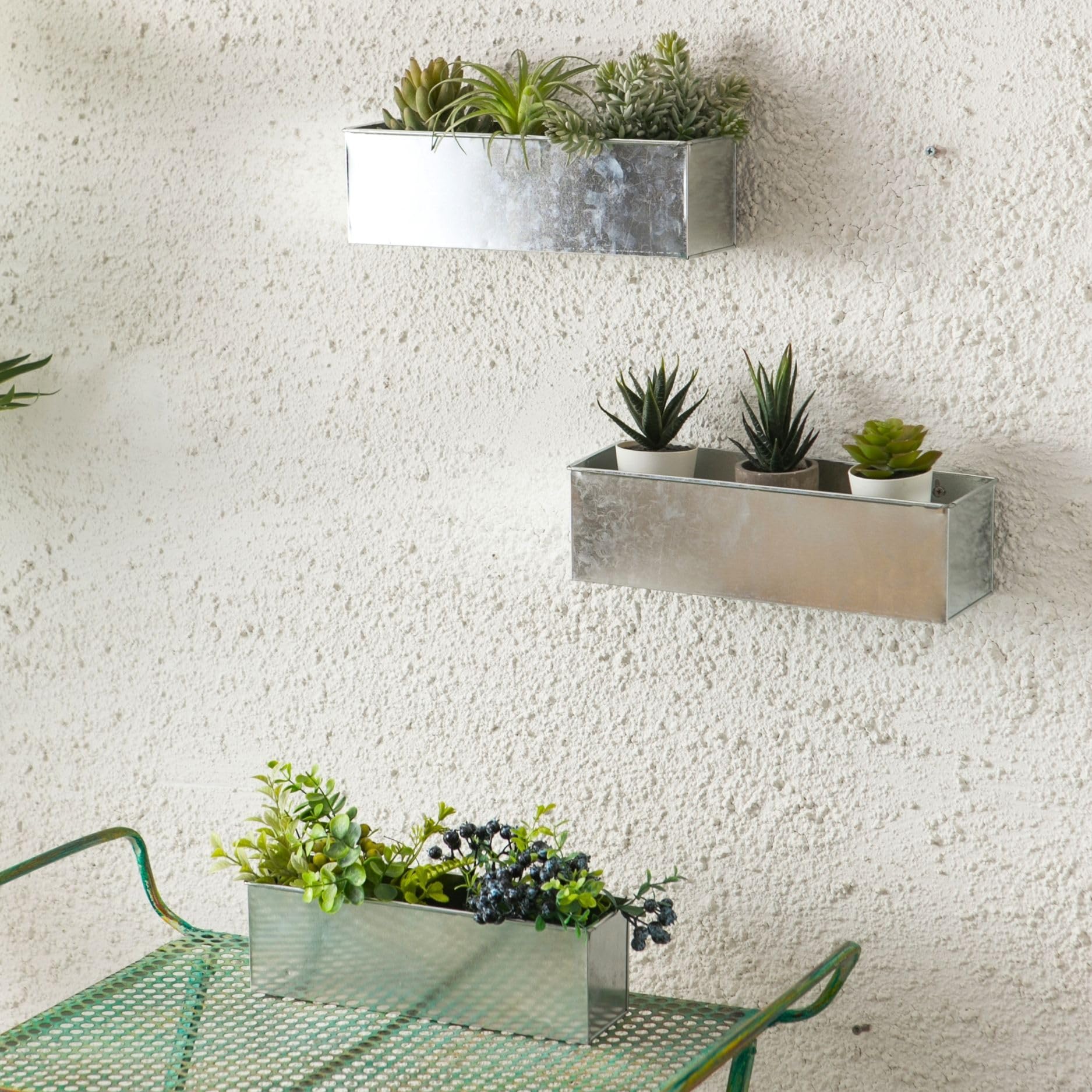 Jardineras Grandes LaLaGreen - Maceteros De Pared Para Plantas De Interior,  Paquete De 2 Jardinera Rectangular Exterior, image size:1875x1875