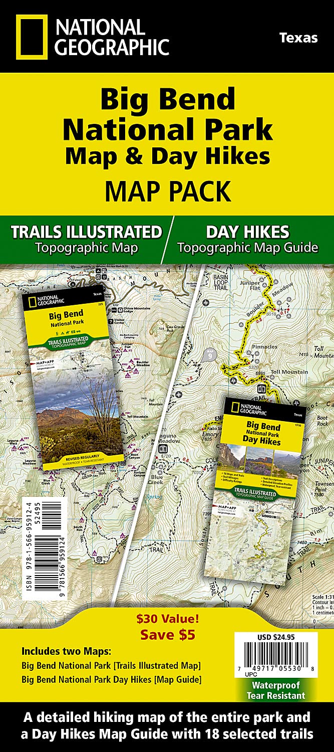 Big Bend Day Hikes and National Park Map [Map Pack Bundle]