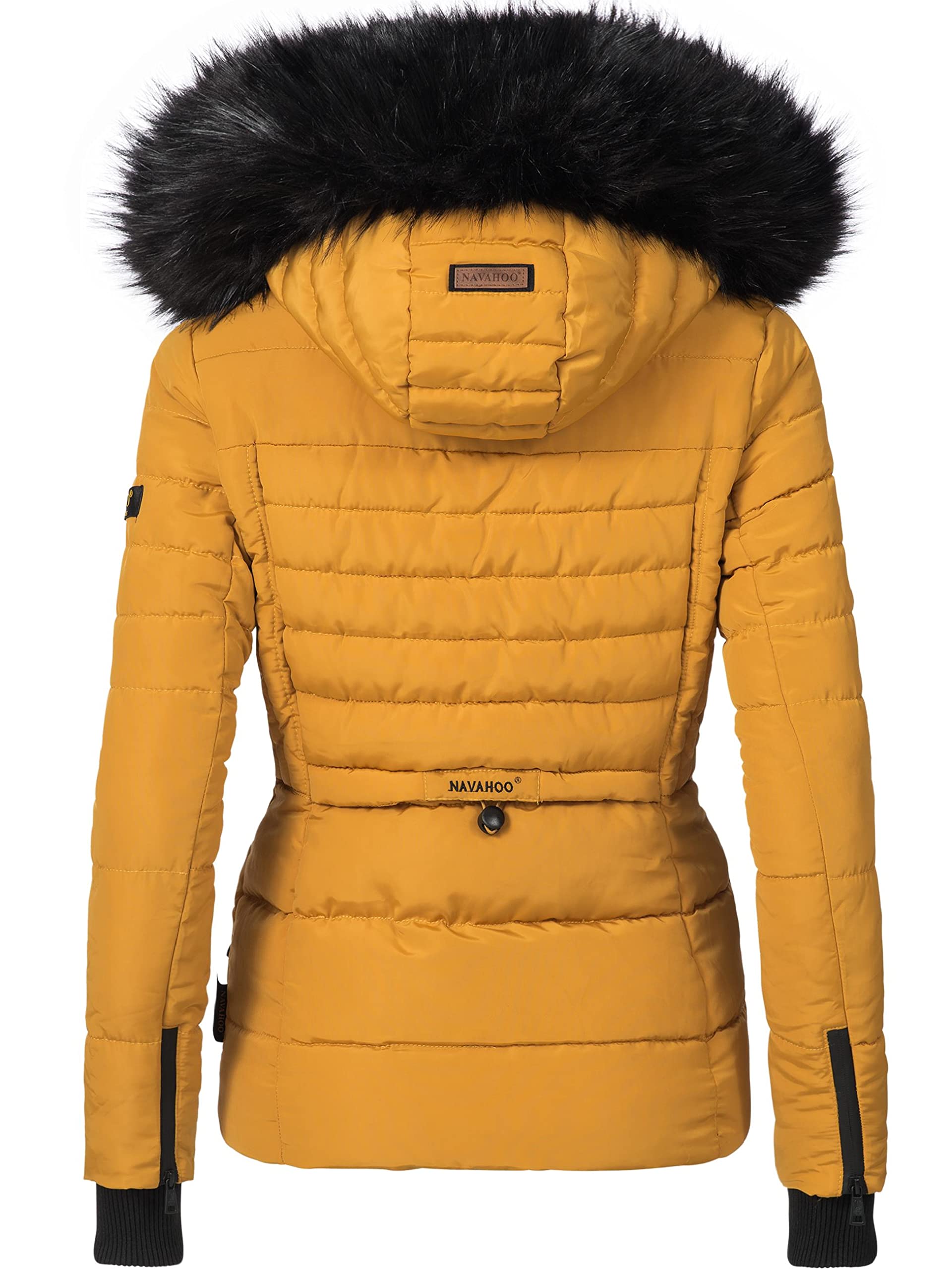 Navahoo Adele Chaqueta de Invierno para Mujer con Capucha de Pelo sintético Negro XS-XXL