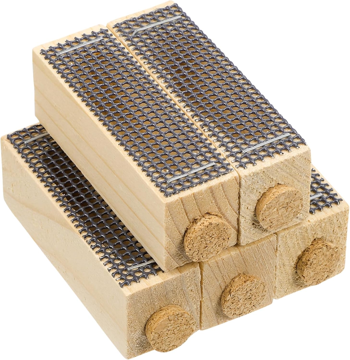 Wooden Bee Queen Cage Beekeeping Tool, 5 Piece Khaki Ventilated Set