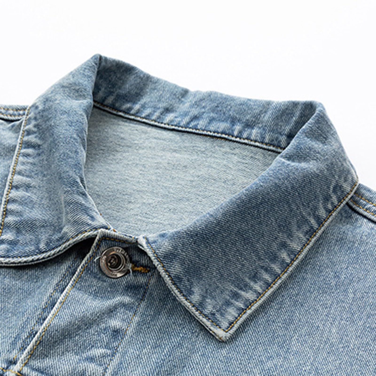 Giubbotto Jeans Uomo Giacca Giacchetto Oversize Abbigliamento Cowboy Casual Giubbino Denim Autunnali Primaverile Mezza Stagione di