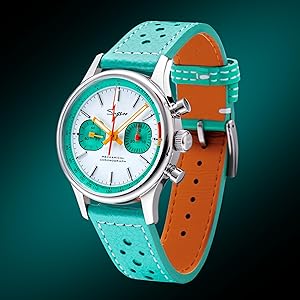 Amazon.com: Sugess Chrono Hertiage S387.02.T Racing Leather ST1901