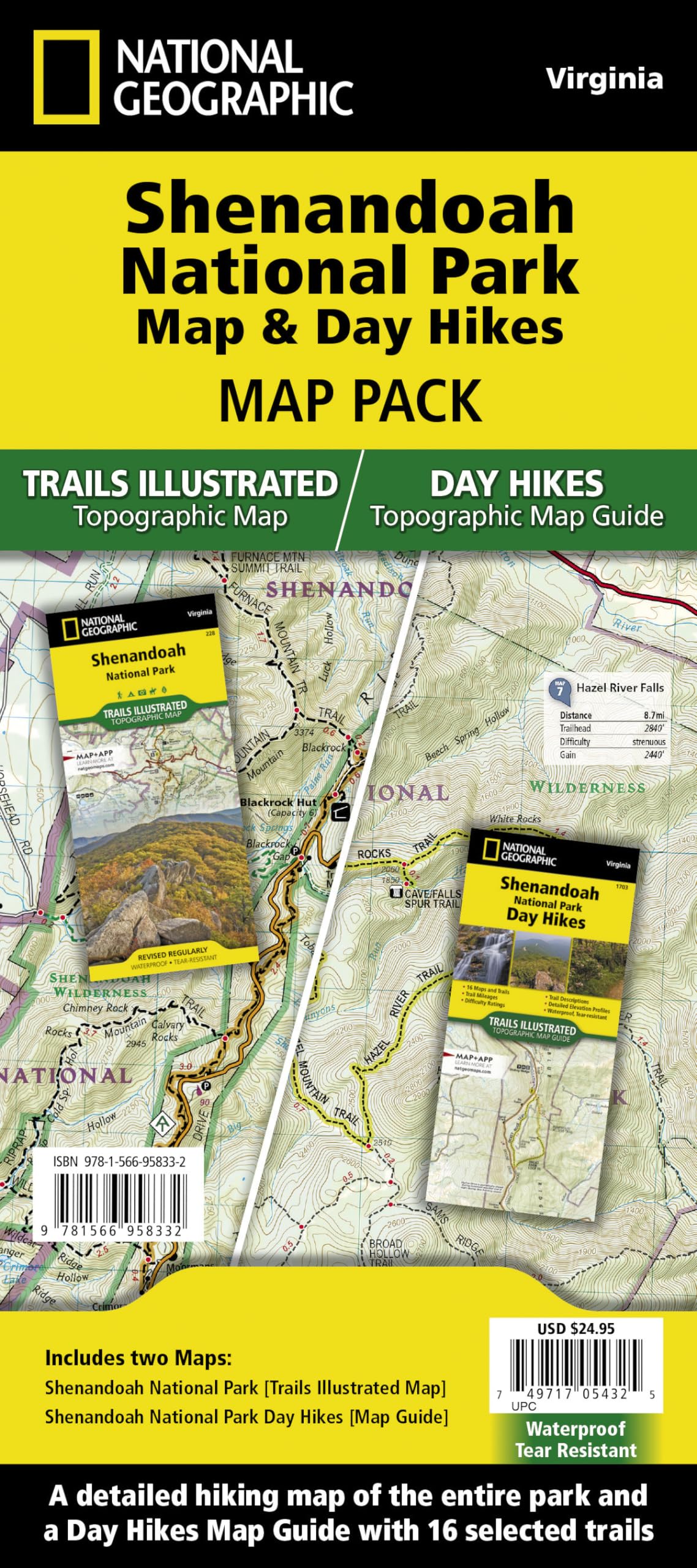 Shenandoah National Park Map & Day Hikes [map Pack Bundle]