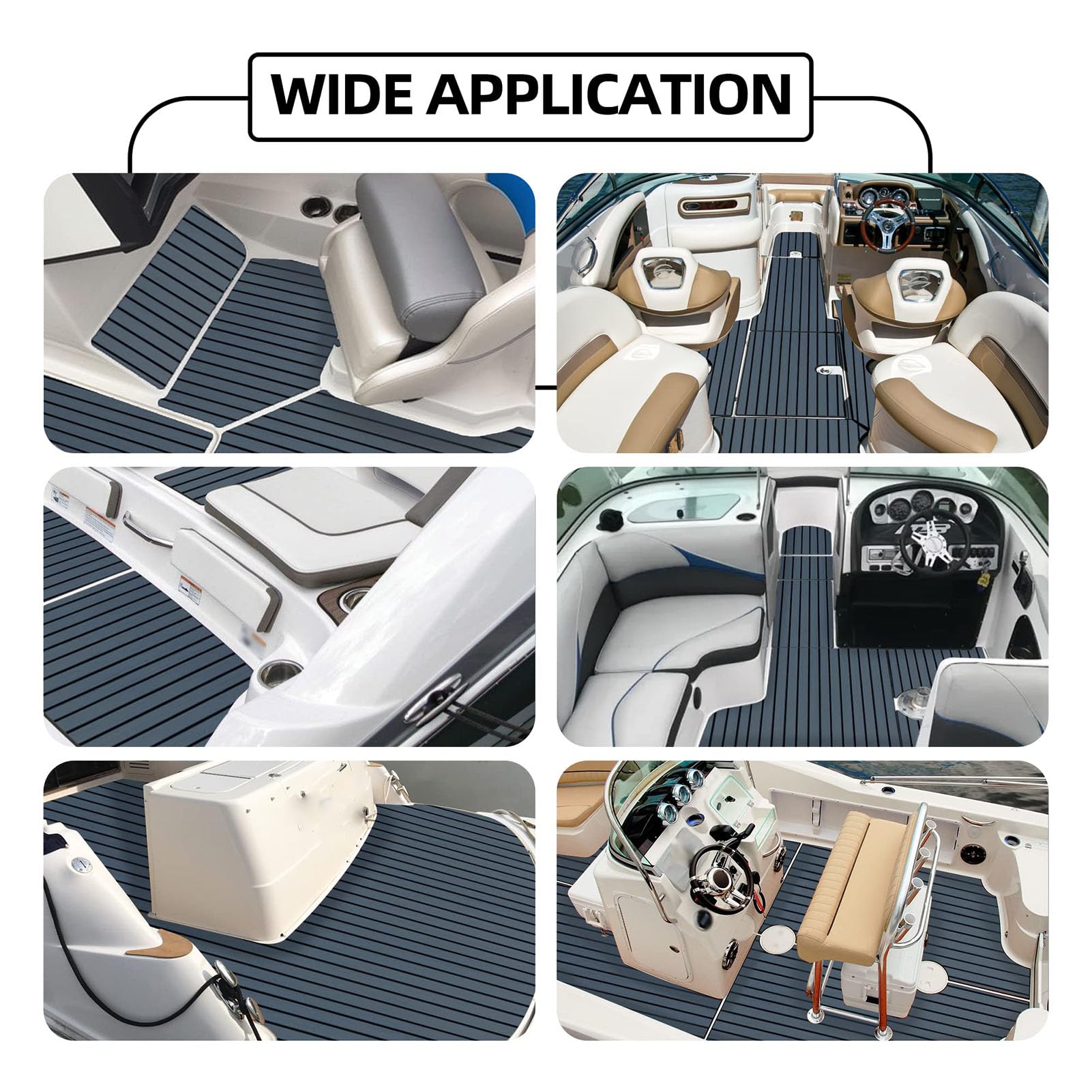 TFDRSEXVD Bootsbodenbelag - Bootsdeck aus Eva-Schaum - Marinematte, Bootsteppich, selbstklebendes Bodenmaterial, für Motorboot-, Yacht- und Kajakfahren,Dark Gray,240x60cm