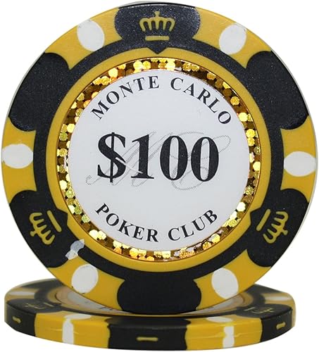 MRC 50pcs Monte Carlo Poker Club 3 tonos arcilla compuesta 0.49oz fichas de póker pesadas