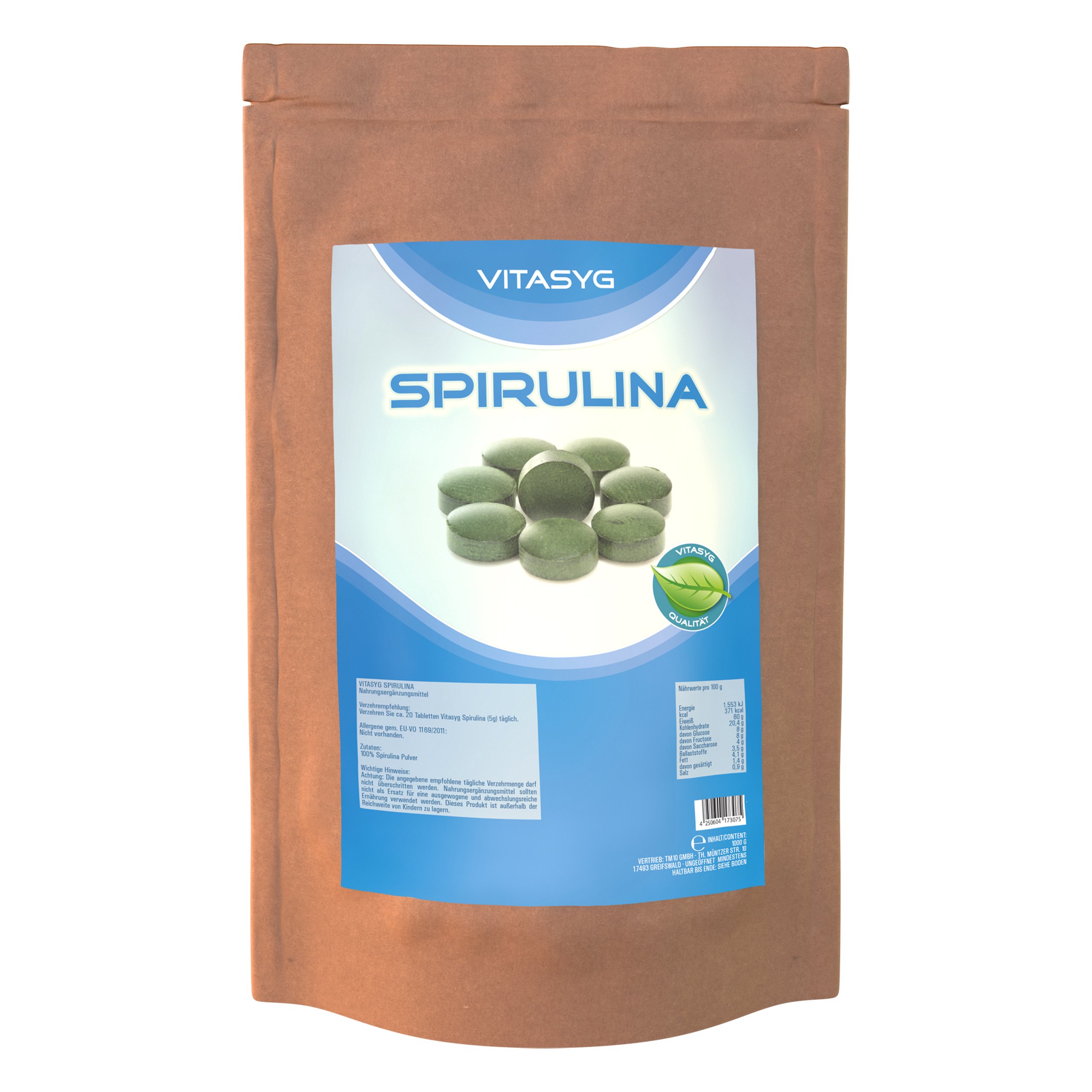 Spirulina Tabletten 1000g - 2500 Presslinge a 400mg - Spirulina Platensis Algen
