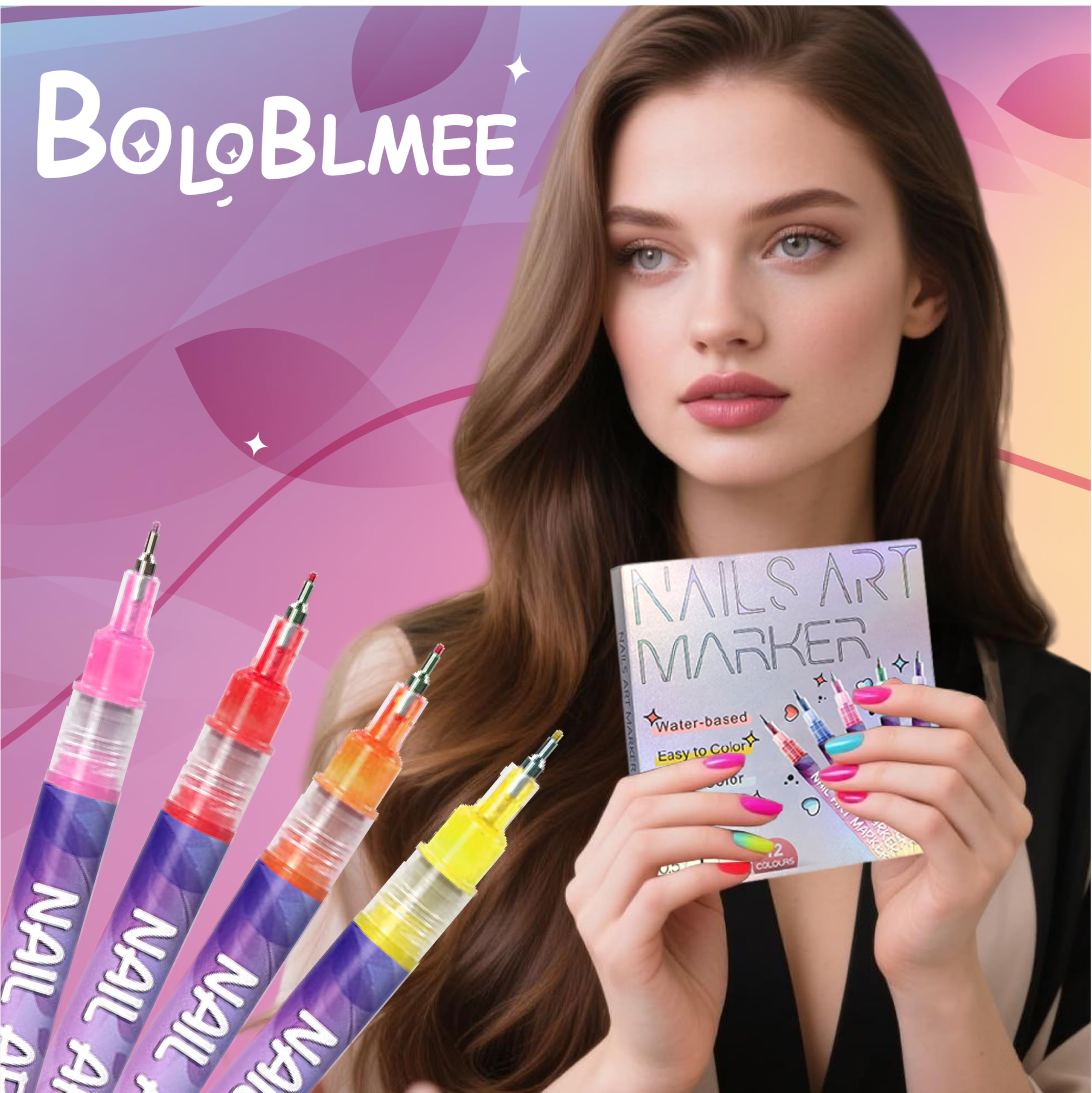 Nagelkunst-Stifte, 0,5 mm feine Spitze, Acryl-Nagellackstifte, schnelltrocknend, wasserdicht, Zeichenstift für DIY-Nagelkunst-Design und Maniküre-Werkzeug-Set (mehrfarbig)