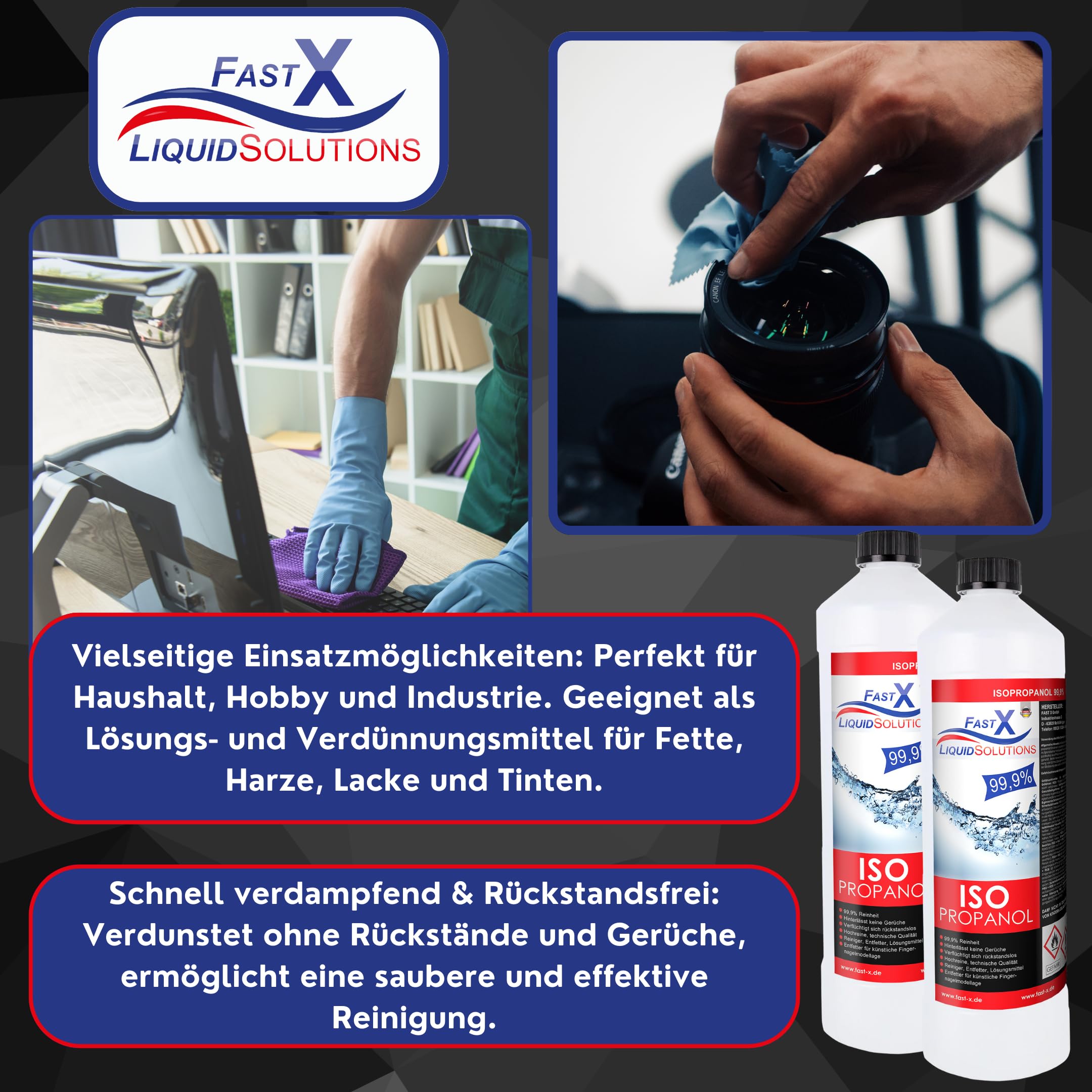 Isopropanol 99,9% Reiniger – 30x1 Liter | Hochprozentiger IPA Reinigungsalkohol für Haushalt & Elektronik | Made in Germany (30x1 Liter)