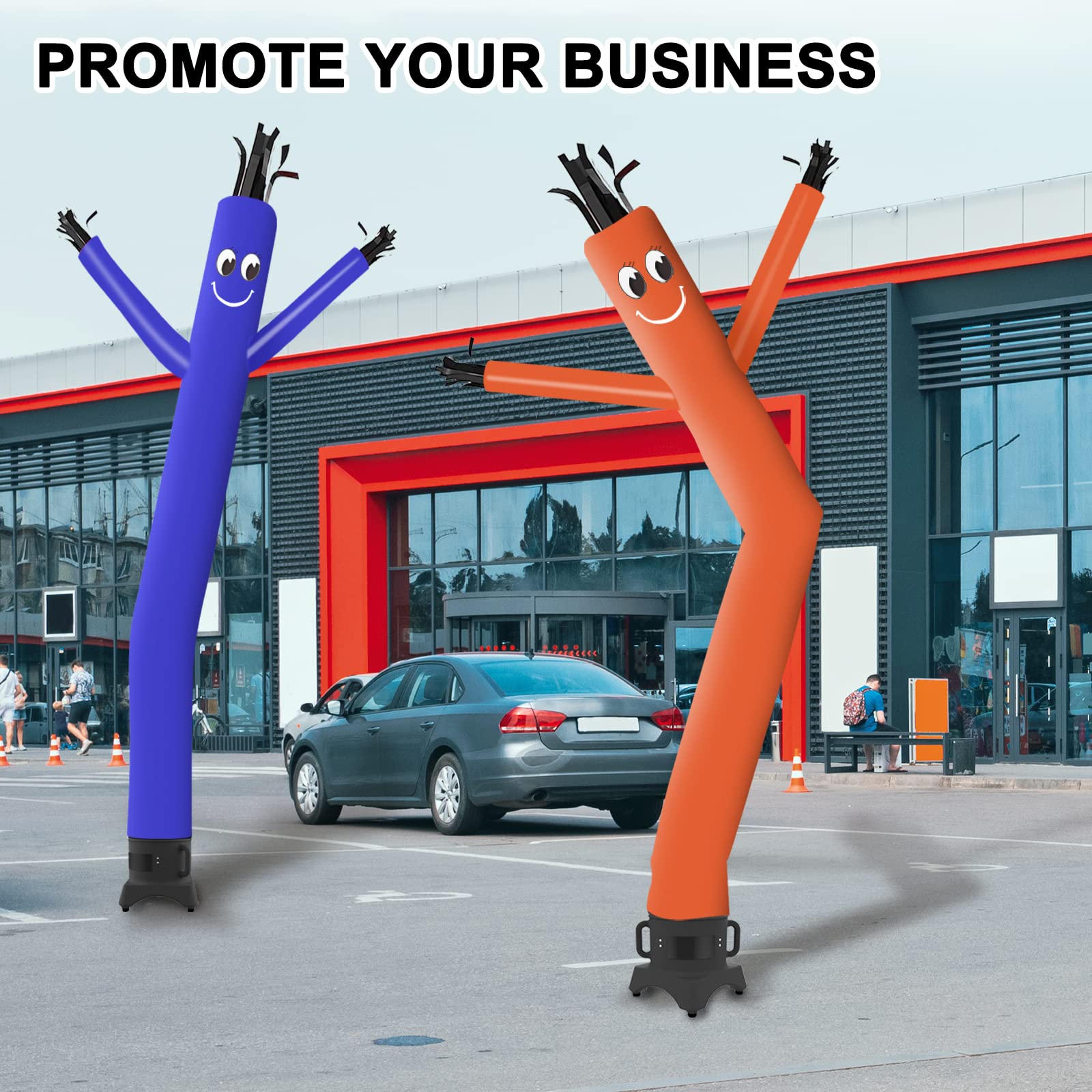 MOUNTO 10ft Inflatable Dancer Waving Tube Man Puppet for Store Sign (Green)