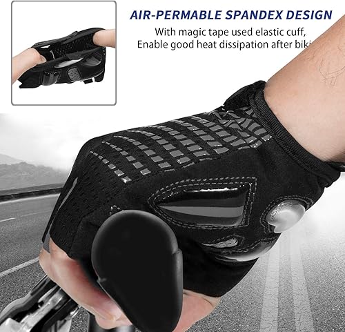 Miniatura 5 de Guantes de ciclismo para hombres y mujeres, antideslizantes, transpirables, almohadillas de gel de 0.197 pulgadas, guantes de bicicleta de carretera