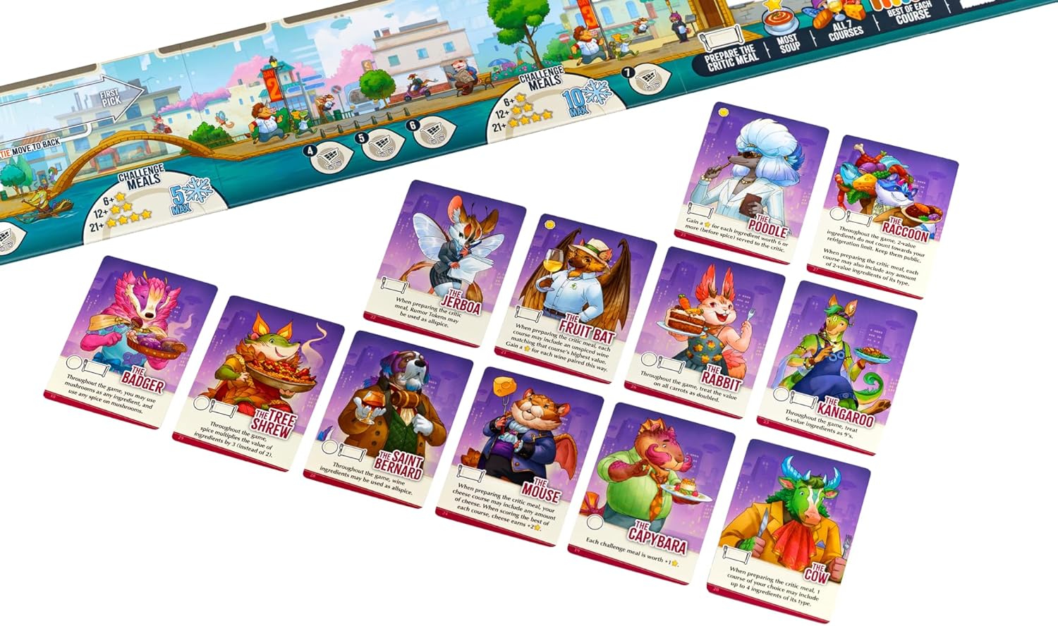 Lucky Duck Games Critter Kitchen A La Cart Expansion | Strategy Games | Chefs Compete for a Restaurant Critic | 1-7 Players, Ages 12+