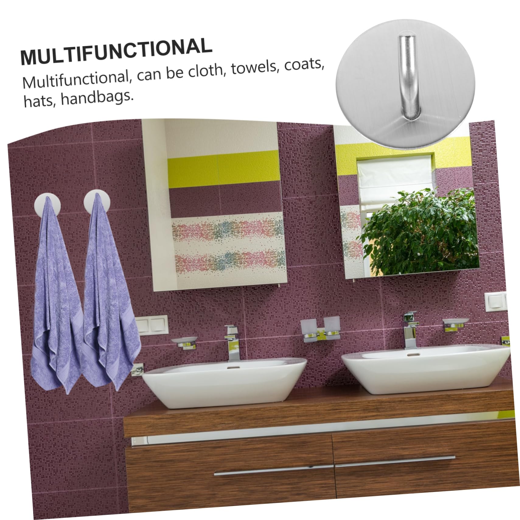jojofuny 12piezas Ganchos Adhesivos Inoxidable Para Colgar Cocina y Baño Soporte Autoadhesivo Para De y Organización