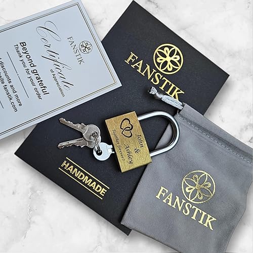 Miniatura 5 de Candado personalizado grabado (Hecho en EE. UU.) Aniversario, Candado de amor para puente, Boda, Candado personalizado grabado para tu amor L(40mm,