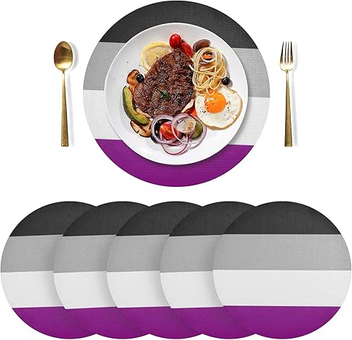 Miniatura 9 de Chile Flag Round Placemats Dining Table Mats Decorative Table Mats for Kitchen Dining Table Decoration, Set of 6 Bandera de Chile,Bandera de