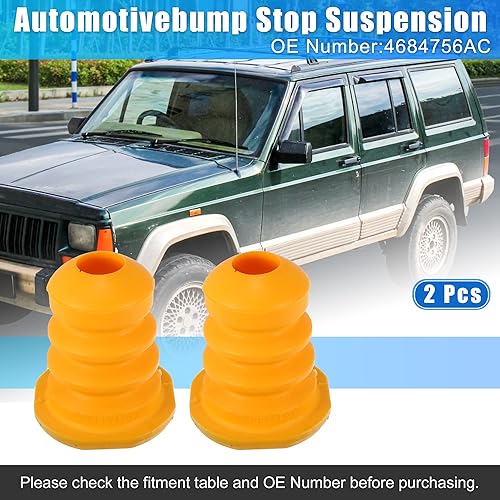 Miniatura 2 de X AUTOHAUX 2 unids 4.8 pulgadas suspensión trasera bump stop Strut parachoques tope para Dodge Caravan 1996-2007 4684756AC goma naranja
