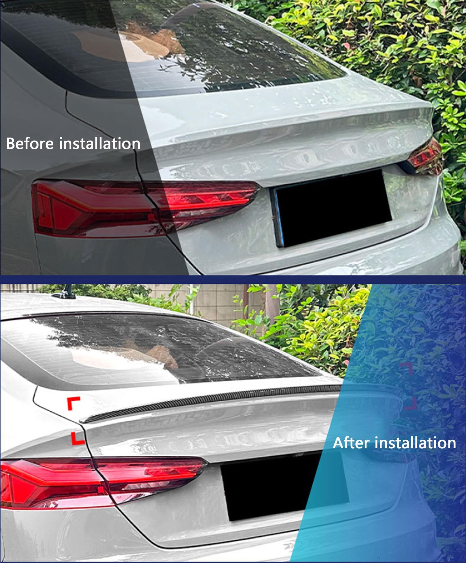Auto Spoiler Posteriori per Audi A5 F5 4-Door Sportback S5 2017 2018-2024, Spoiler Dell'ala del Bagagliaio, Labbro Alettone Elevata Resistenza e Leggerezza Accessori,Normal-B Carbon Fiber