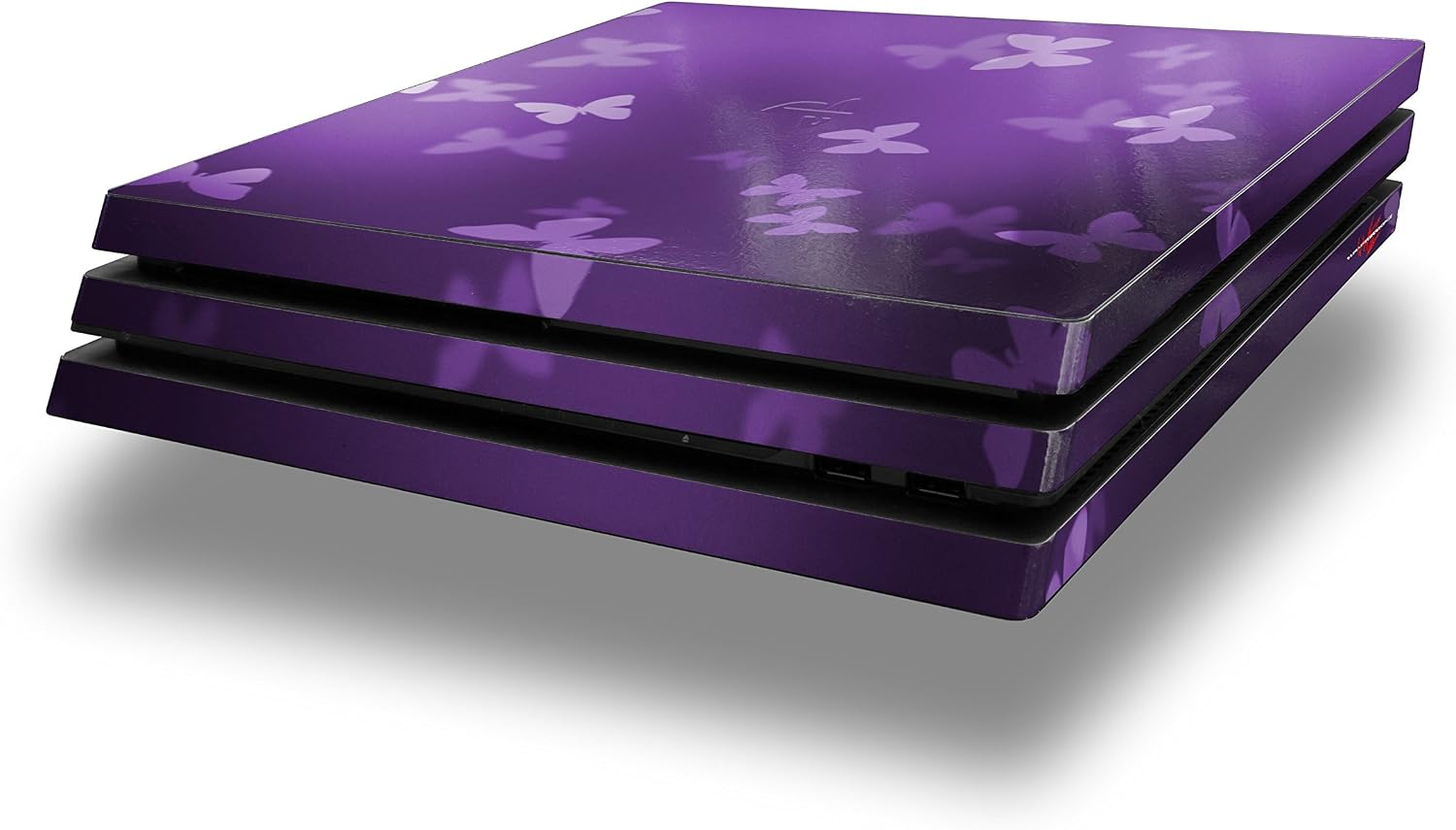 Vinyl Decal Skin Wrap Compatible with Sony PlayStation 4 Pro Console Bokeh Butterflies Purple
