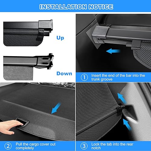 Miniatura 6 de AUXKO - Cubierta de carga retráctil para Lincoln MKX 2018-2016, cubierta de equipaje de maletero con protección de sombra para Lincoln Nautilus Para