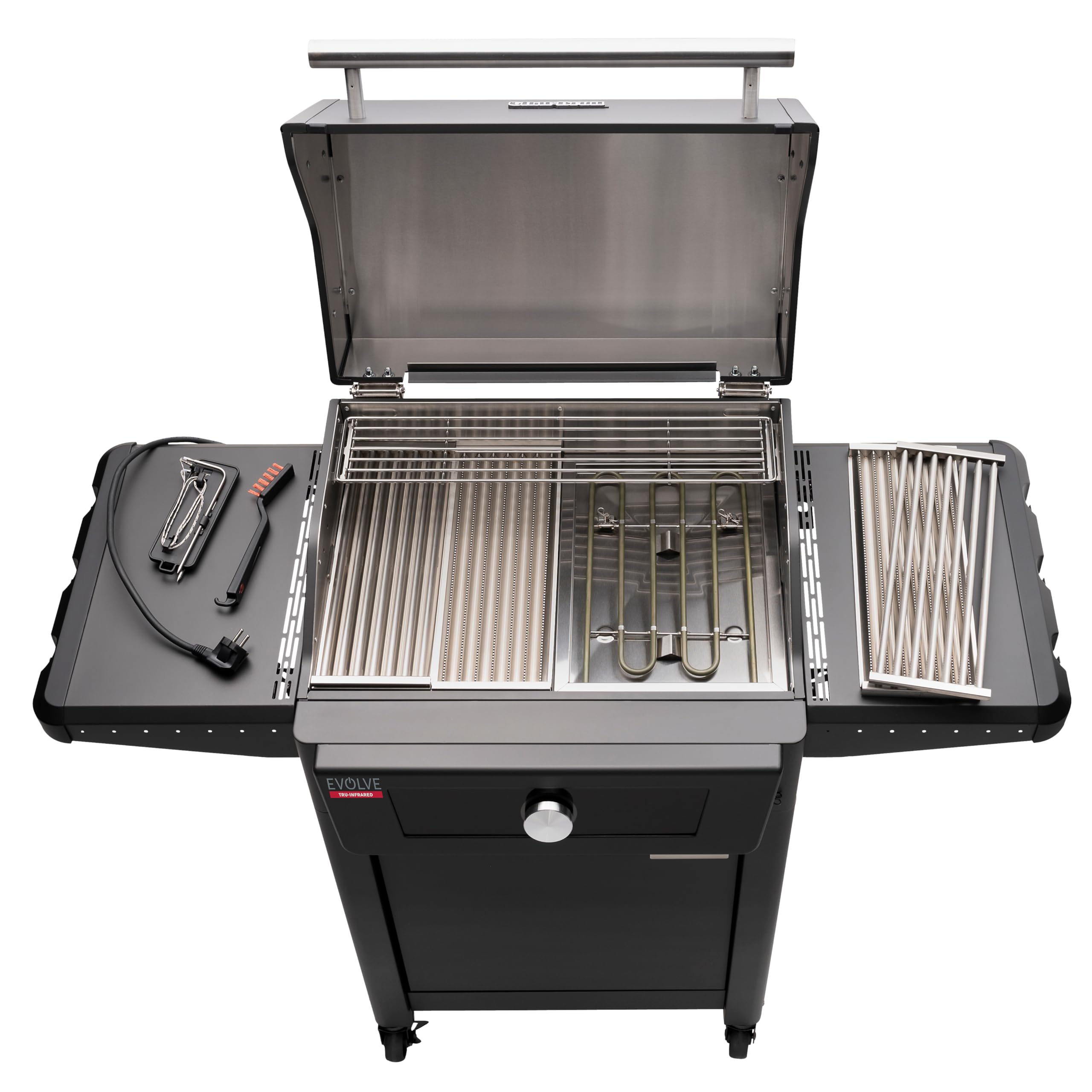 Char-Broil Barbacoa Eléctrico Evolve - Barbacoa con E-Power 90-370°C, control a través de la aplicación, función de limpieza, calor preciso en dos zonas