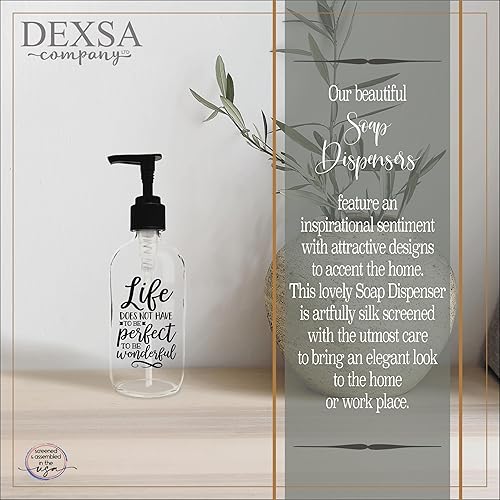 Miniatura 2 de Life Does Not Have to be Perfect to be Wonderful - Dispensador de jabón de vidrio de 8 onzas