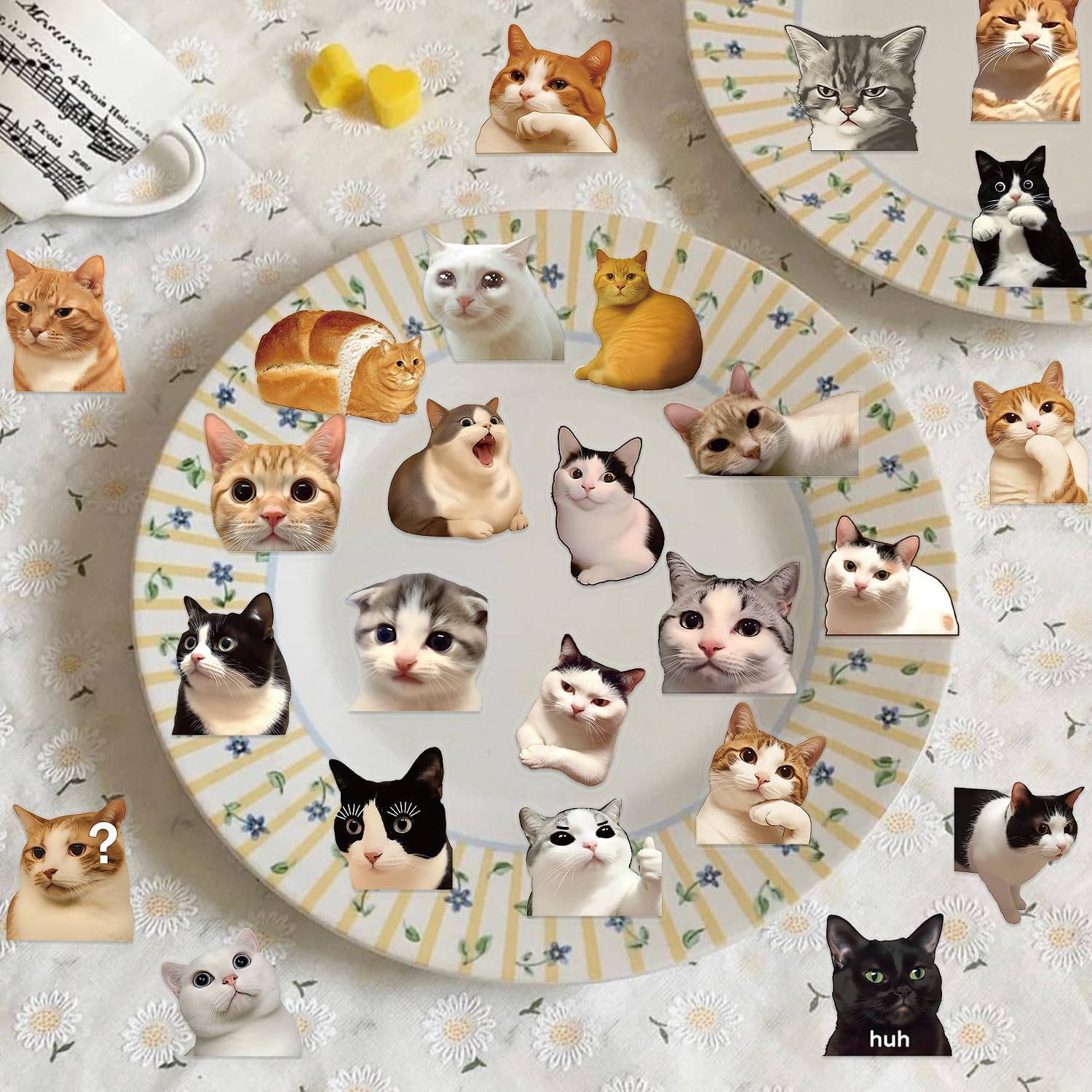 50PCS Vintage Cat Transparent Stickers image 3