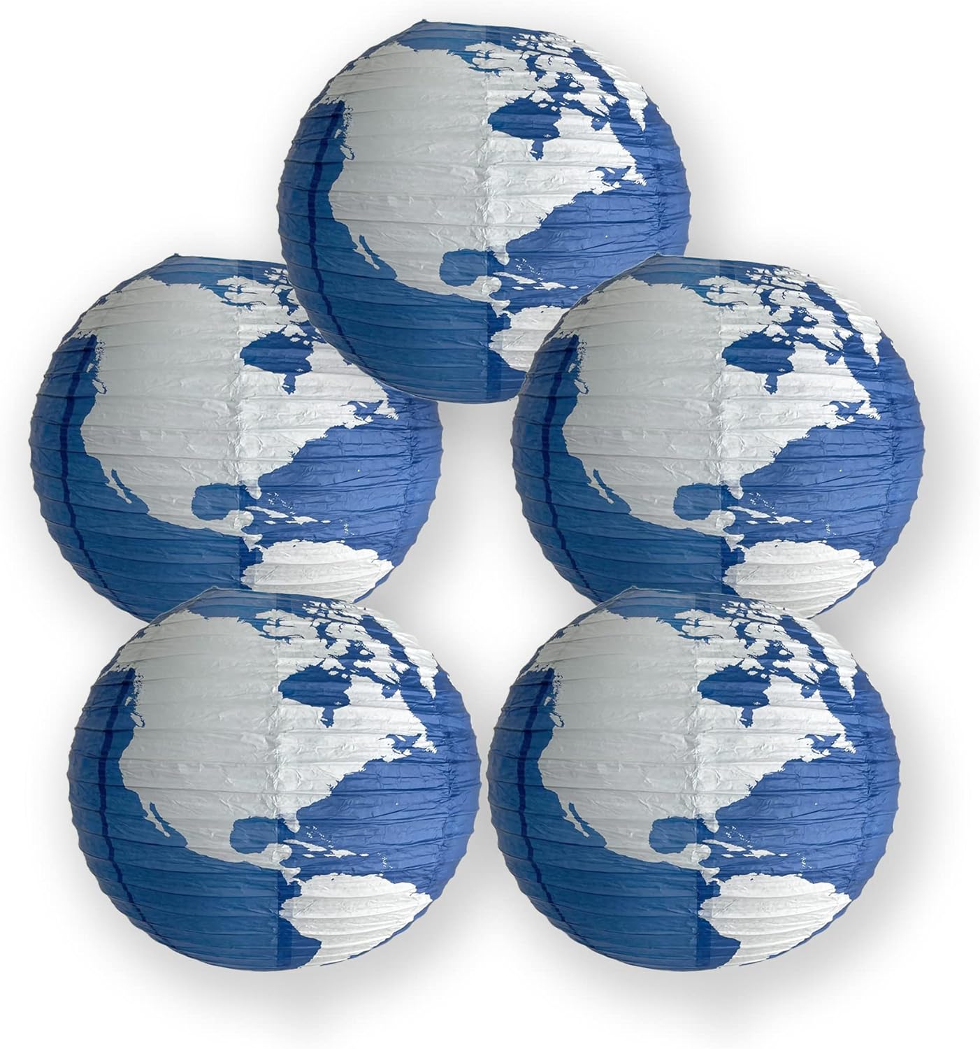 Quasimoon PaperLanternStore.com 14 Inch Geographical World Map Earth Globe Paper Lantern