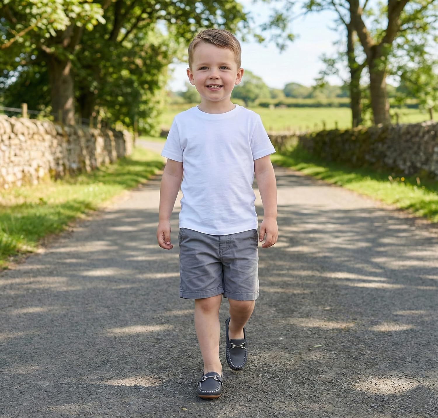 LONSOEN Kids Slip-On Loafers, Synthetic Suede Moccasin Driving Shoes, Non-Slip Rubber Outsole Lightweight Casual/Dress Boat Shoes for Boys & Girls - Image 2