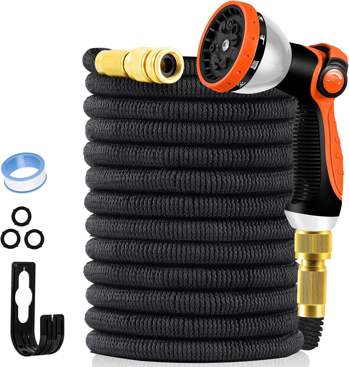 Yofidra 50FT Expandable Garden Hose Pipe, Flexible Hosepipe with 10Pattern Spray Nozzle